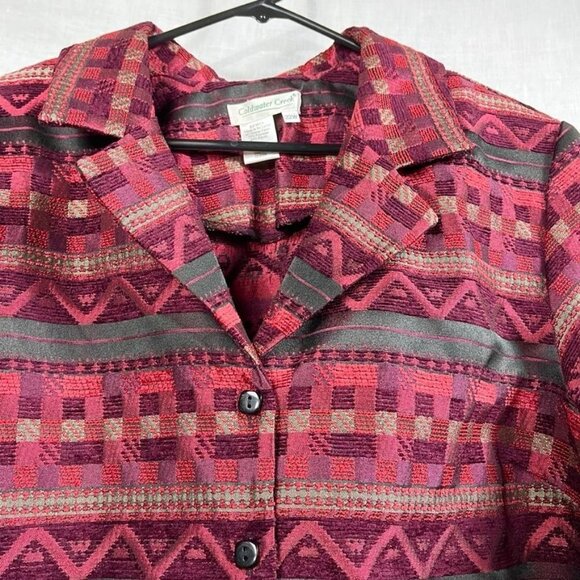 Coldwater Creek Multiprint Textured Blazer Womens 22W Plus Size Art To Wear - Picture 2 of 13